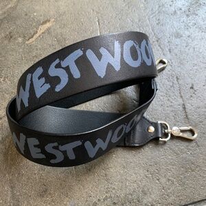 Vivienne Westwood Brand New Leather Edie Graffiti Strap w/ Engraved Metal